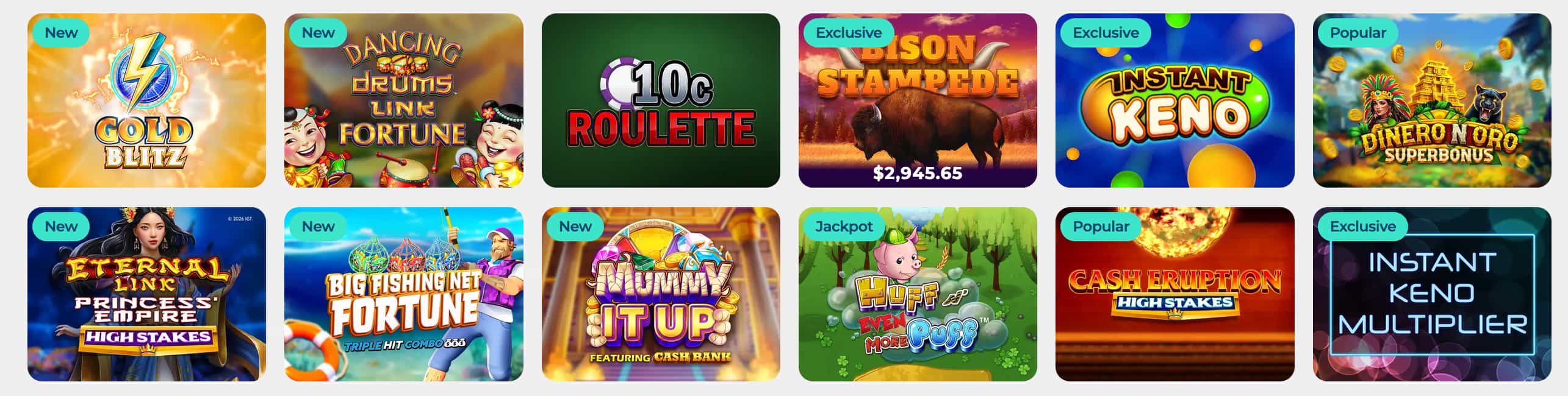 Casino Extreme slot catalogue with return to player percentages, volatility ratings and jackpot pools